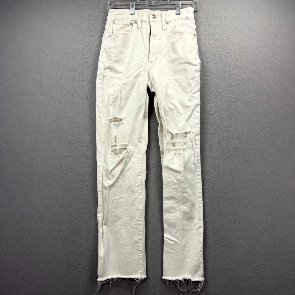 Madewell The Perfect Vintage Straight Jeans Womens Fits 26x29* White Denim Pants